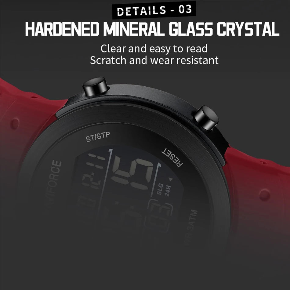 NAVIFORCE Brand Men Watches Luxury Comfortable Silicone Strap Electronic Day and Date Display Clock Waterproof Men Wristwatches