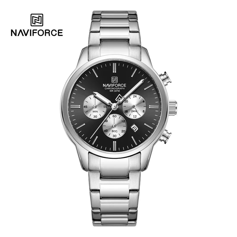 NEW NAVIFORCE Fashion Men's Watch Luxury Waterproof Male Quartz Wristwatch 24 Hour Date Display Male Chronograph Luminous Clock