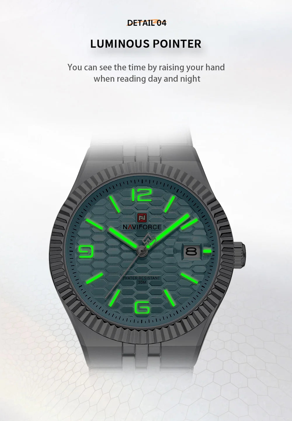 NAVIFORCE Luxury Women Quartz Calendar Watch 30M Waterproof Luminous Steel Strap Female Casual Girls Fashion Wristwatch Gift Box