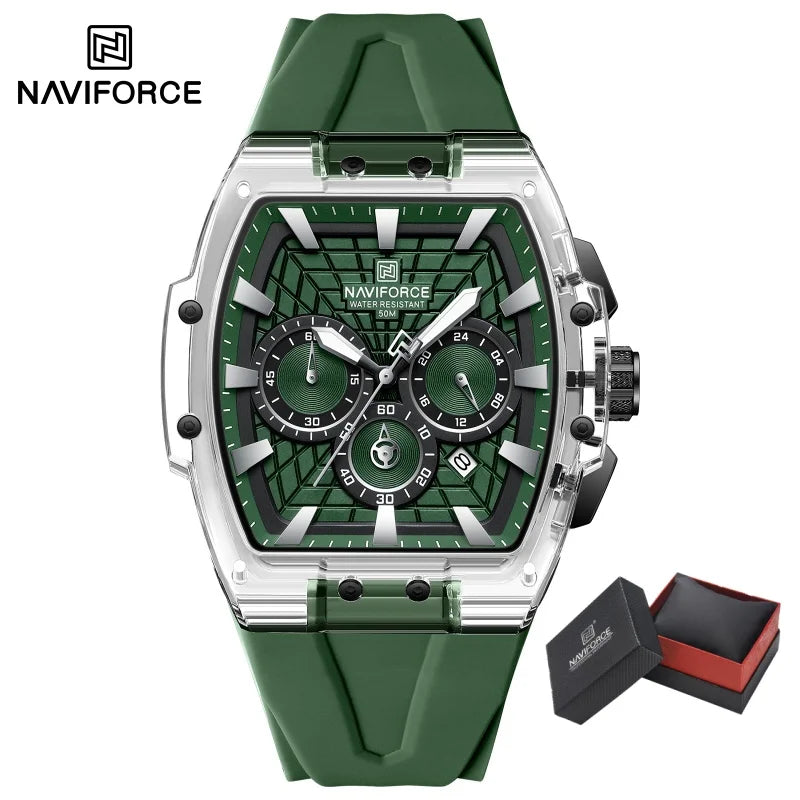 NAVIFORCE Top Brand Watches Men Quartz 5ATM Waterproof Date Luminous Clocks Trendy Sport Outdoor Chronograph Wristwatch for Male