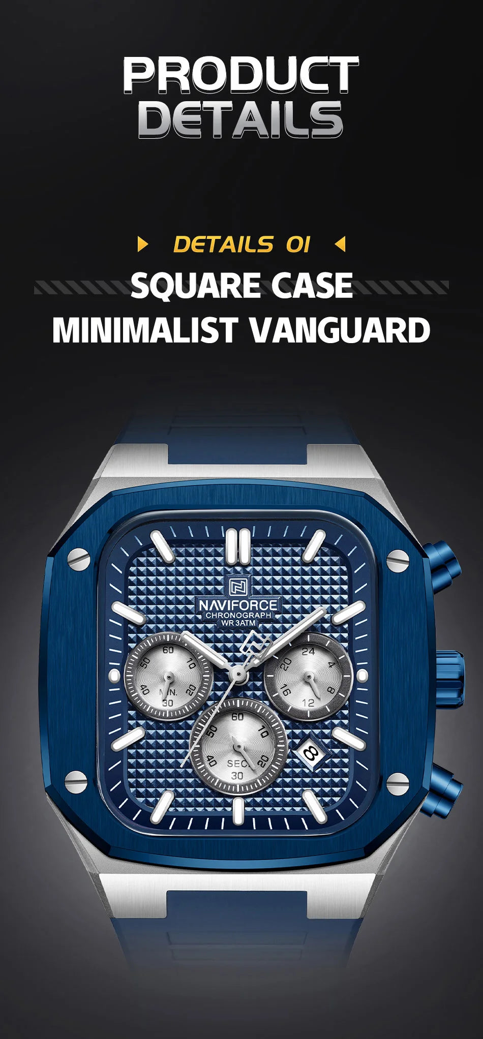 NAVIFORCE Luxury Men Watches Fashion Casual Waterproof Date Quartz Wristwatches Silicone Strap Luminous Clock Relogio Masculino