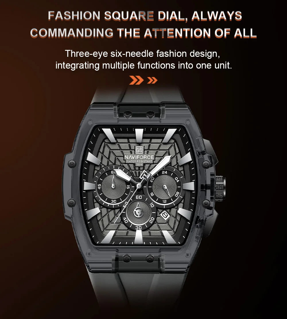2026 New NAVIFORCE Mens Watches Top Brand Luxury Steel Mutifunction Chronograph Watch for Men Fashion Sports Quartz Men Clock