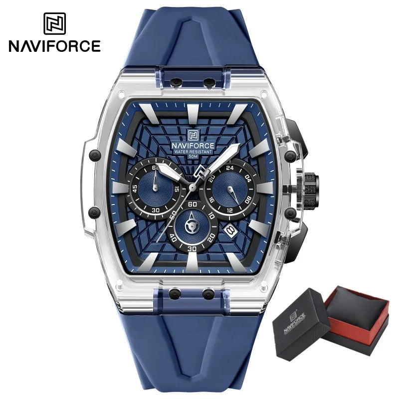 2026 New NAVIFORCE Mens Watches Top Brand Luxury Steel Mutifunction Chronograph Watch for Men Fashion Sports Quartz Men Clock