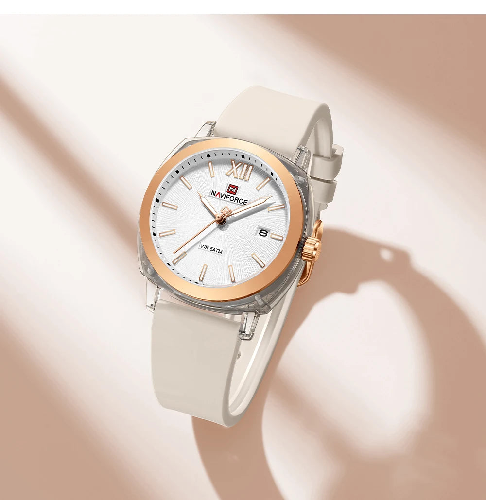 NAVIFORCE Leisure Sports Women's Watch Simple Elegant Waterproof Creative Women Minimalist Style Quartz Calendar ladies Watches