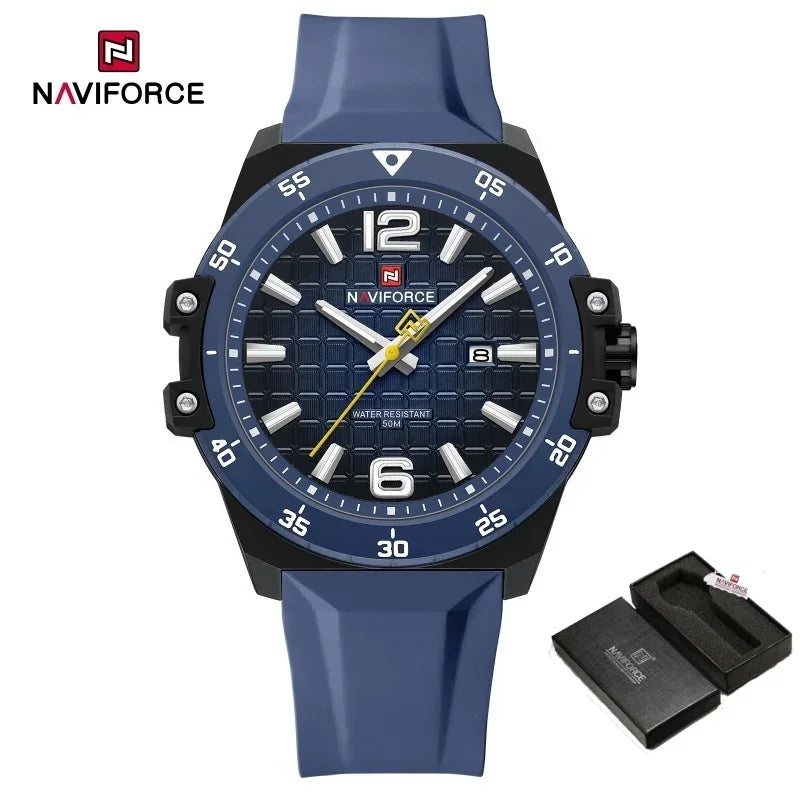 Original Brand NAVIFORCE Fashion Men's Watches Luxury Quartz Sport Silicone Band Wristwatch Waterproof Luminous Clock Male Gift