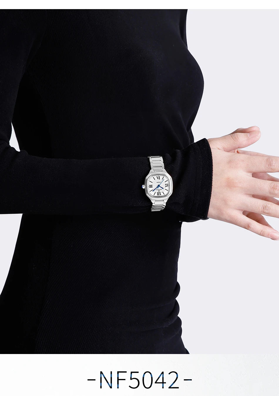 NAVIFORCE Women's Casual Fashion Quartz Watch Unique Design Waterproof Steel Strap Elegant Ladis Daily Wear Wristwatch Gift Box