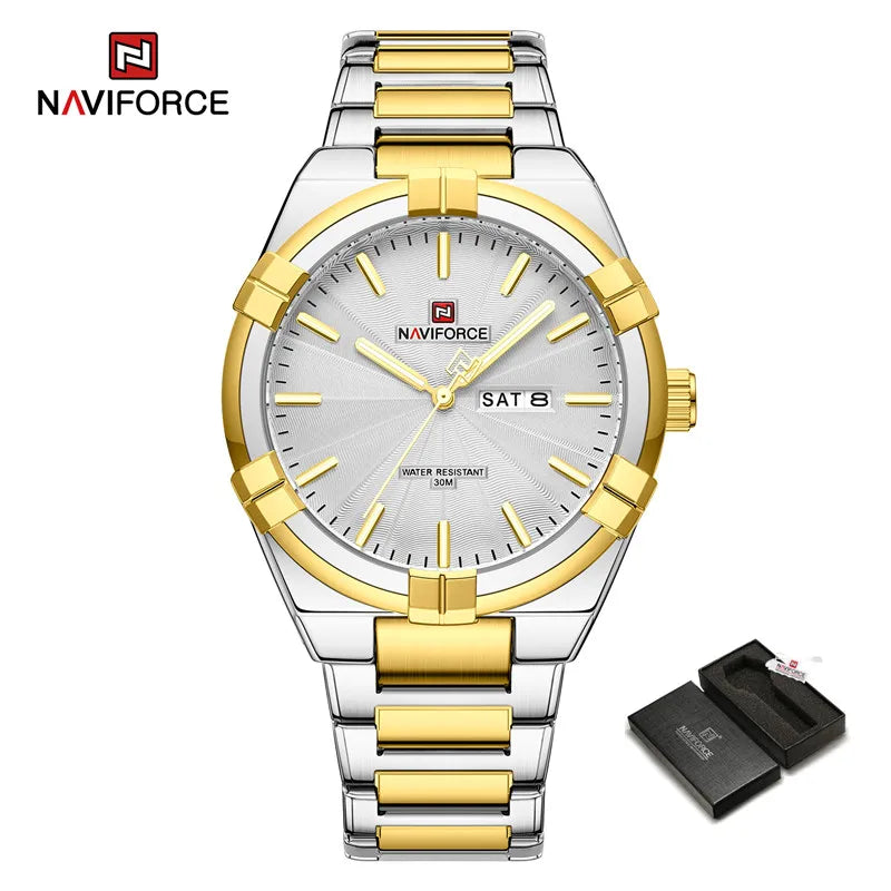 2023 Top Brand NAVIFORCE Men's Watches Fashion Casual Quartz Wristwatch Stainless Steel Waterproof Clock Relogio Masculino