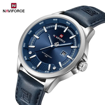 NAVIFORCE Watches For Men Quartz Auto Date Waterproof Leather Strap Male Casual Fashion Daily Wear Business Man's Clocks NF9248L