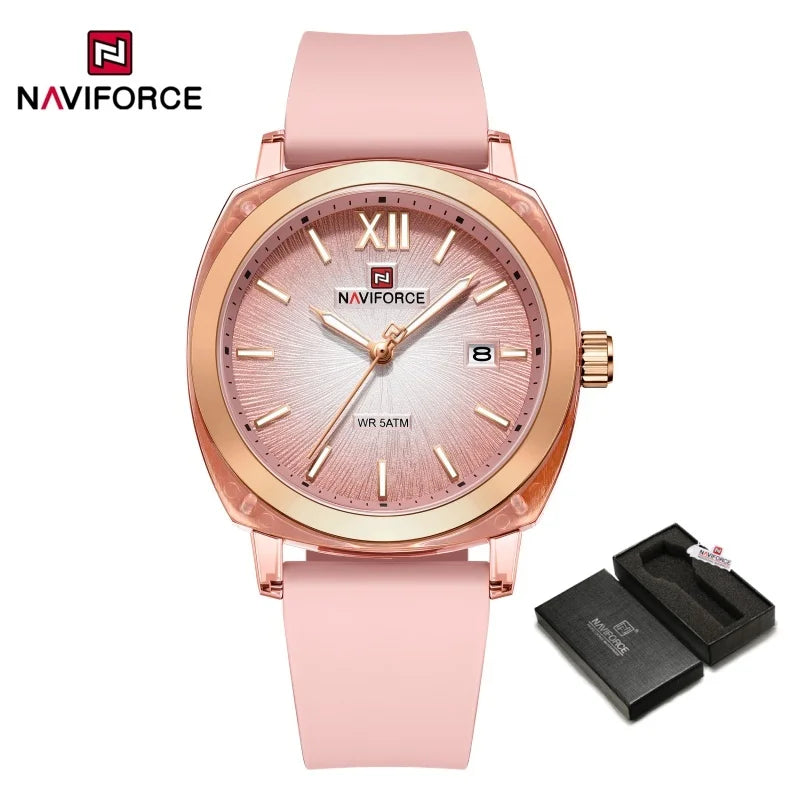 NAVIFORCE Leisure Sports Women's Watch Simple Elegant Waterproof Creative Women Minimalist Style Quartz Calendar ladies Watches