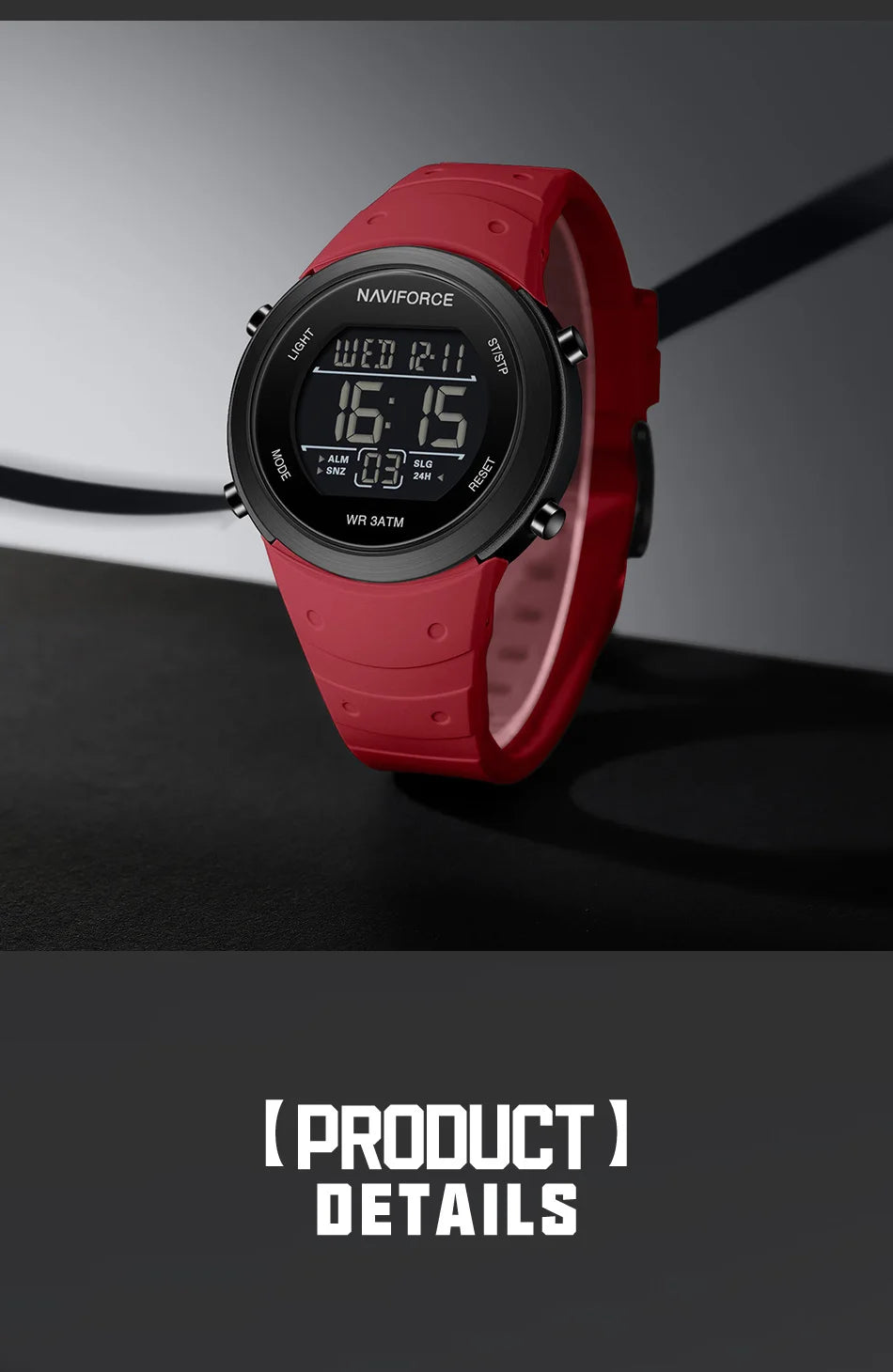NAVIFORCE Brand Men Watches Luxury Comfortable Silicone Strap Electronic Day and Date Display Clock Waterproof Men Wristwatches