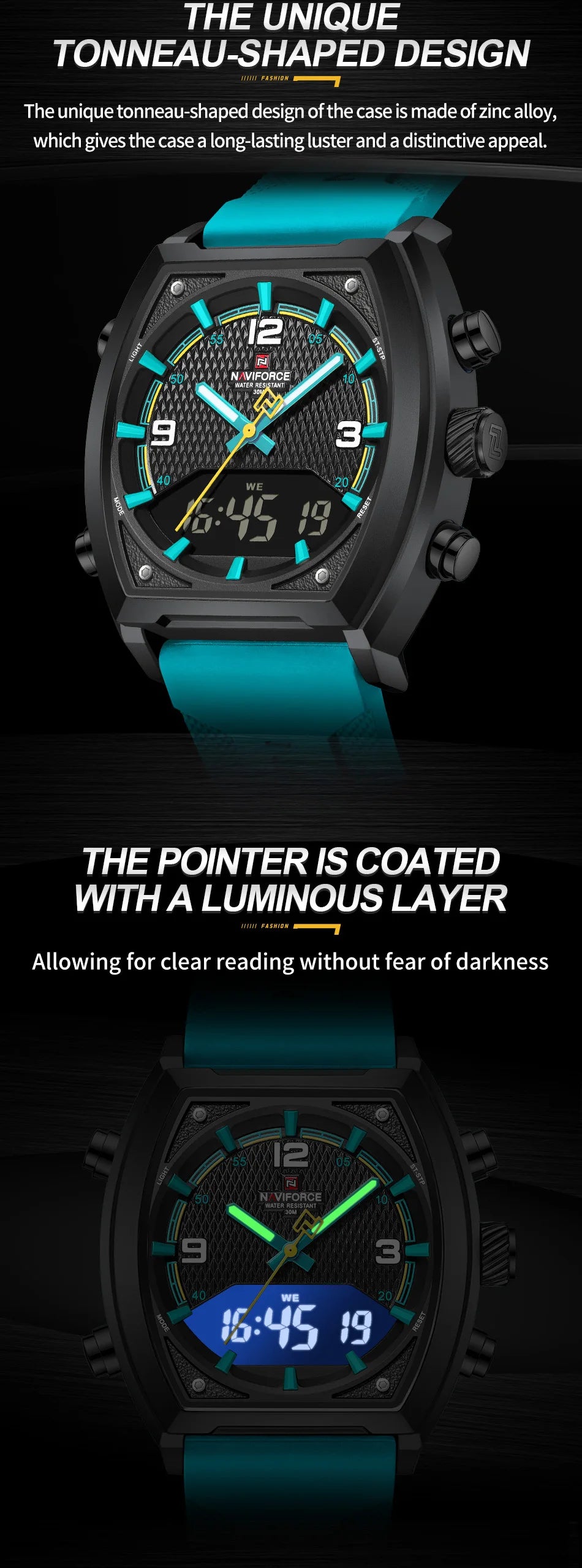 NAVIFORCE Digital Men Military Watch Waterproof Wristwatch Quartz Clock Sports Big Watches Man Dual Display Relogios Masculino