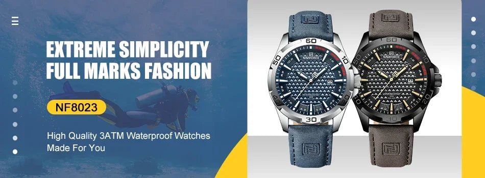 Men Watch NAVIFORCE Fashion Casual Quartz Luminous Watches  Waterproof  Wristwatch Silicone Band Day and Date Display Clock 6104
