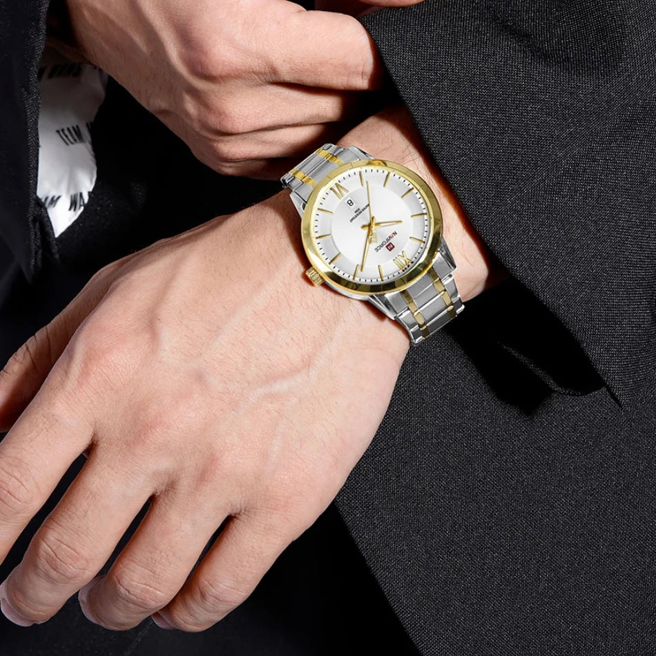 NAVIFORCE Original Watches for Men Military Sports Calendar Clock Luxury Waterproof Quartz Steel Strap WristWatch Reloj Hombre