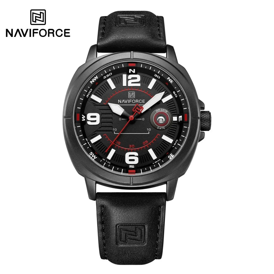 NAVIFORCE New Watches for Men Quartz Calendar 3ATM Waterproof Clocks High Quality PU Strap Male Business Wristwatch Reloj Hombre