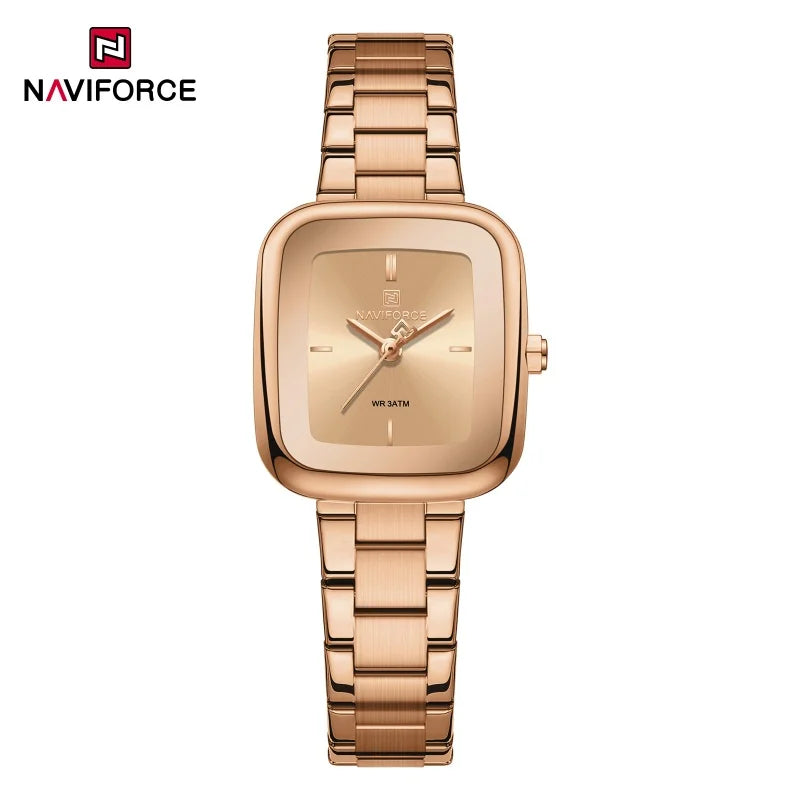 NAVIFORCE Unique Square Watches for Women 30M Waterproof Women's Stainless Steel Watches Sports Fashion Ultra Light Girls' Watch