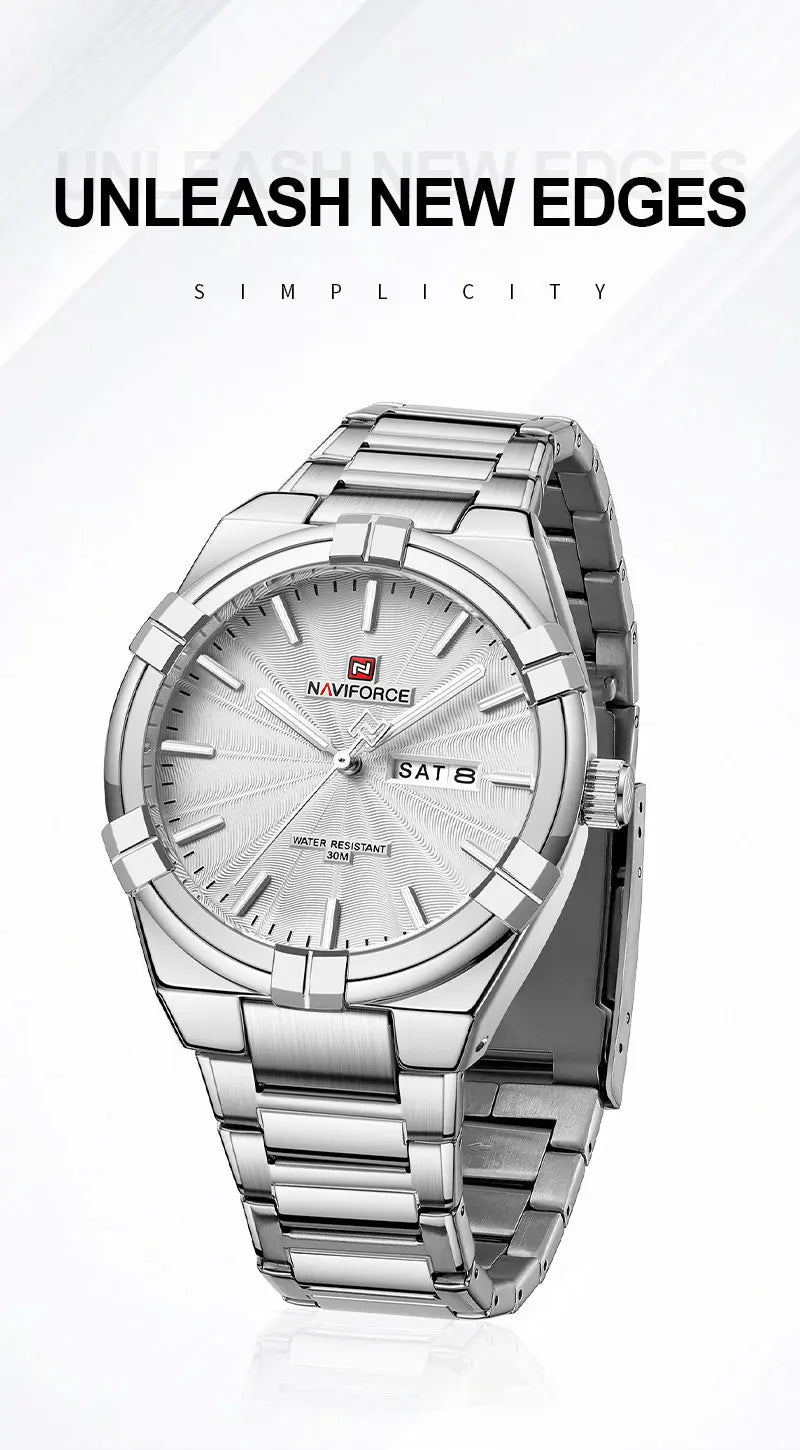 2023 Top Brand NAVIFORCE Men's Watches Fashion Casual Quartz Wristwatch Stainless Steel Waterproof Clock Relogio Masculino