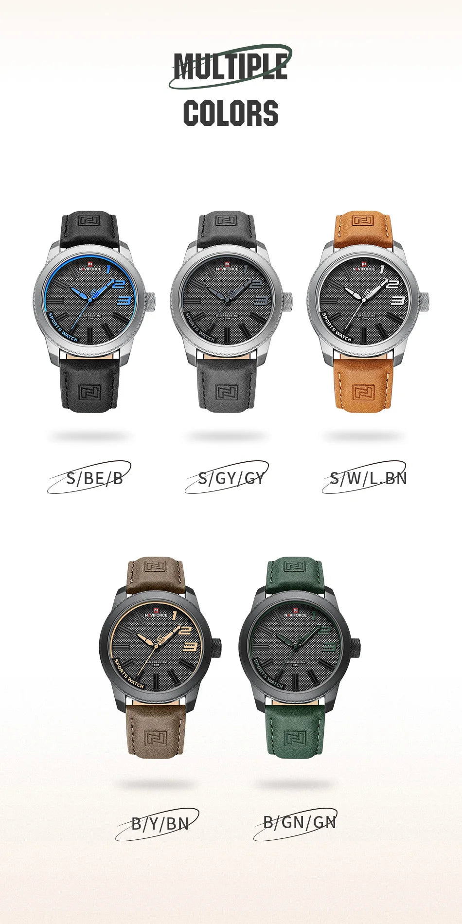 NAVOFORCE 2022 New Watch Men Leather Men's Casual Business Male Watch Waterproof Sport Wristwatch Hot Sale Relogio Masculino