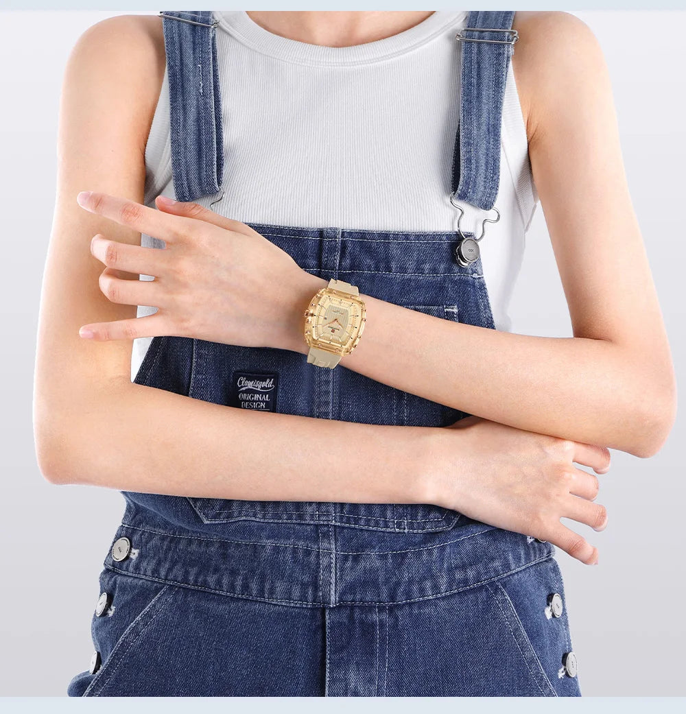NAVIFORCE Woman's Watch Quartz Calendar 5ATM Waterproof Silica Strap Elegant Ladies Luxury Stylish Simple Wristwatch Gift Box