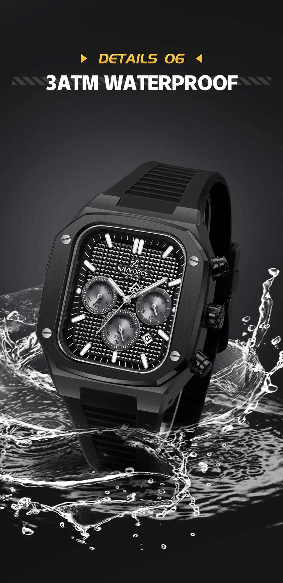 NAVIFORCE Brand New Men's Watches Luxury Date  Luminous Clock Chronograph Quartz Wristwatches Waterproof Relogio Masculino Gifts