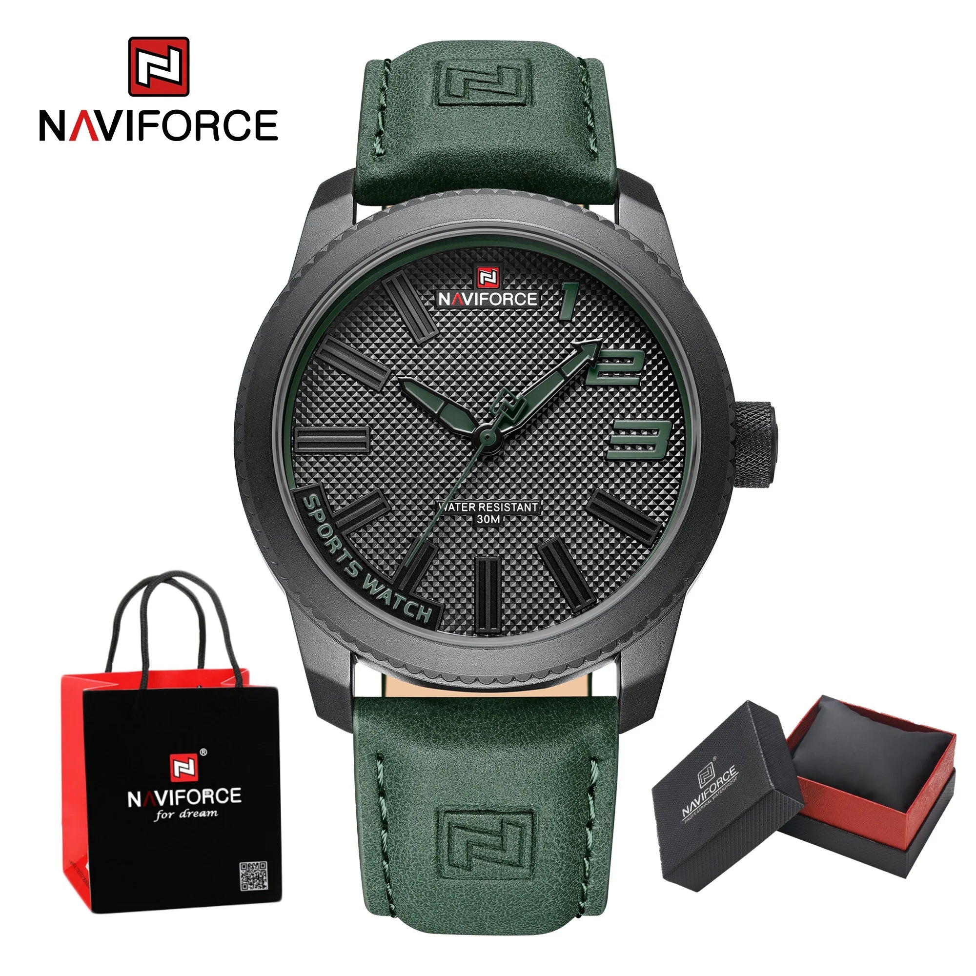 Luxury Brand NAVIFORCE Watch For Men 2025 New Original Leather Fashion Casual Sports Waterproof Quartz Wrist Watch Package Gifts