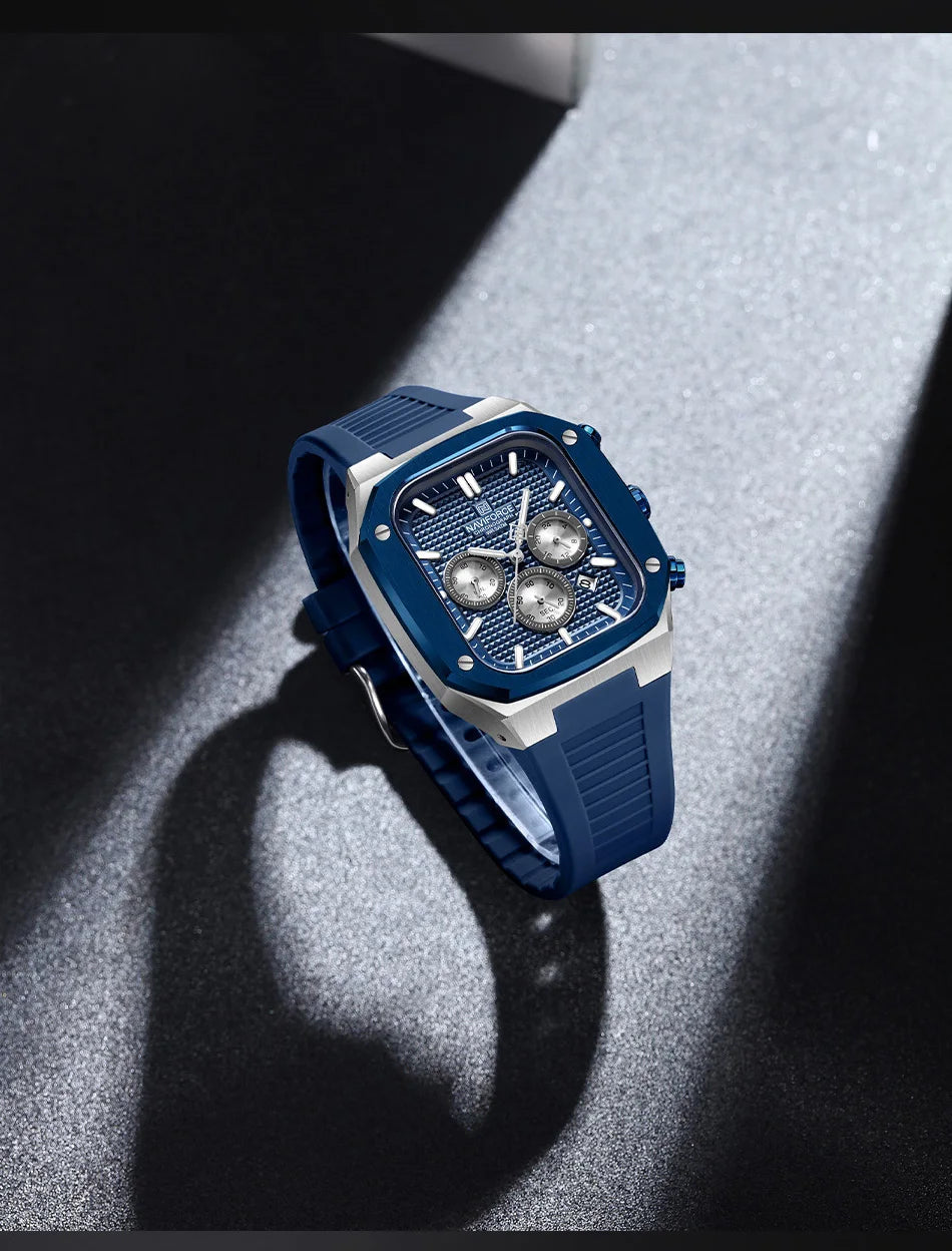 NAVIFORCE Luxury Men Watches Fashion Casual Waterproof Date Quartz Wristwatches Silicone Strap Luminous Clock Relogio Masculino
