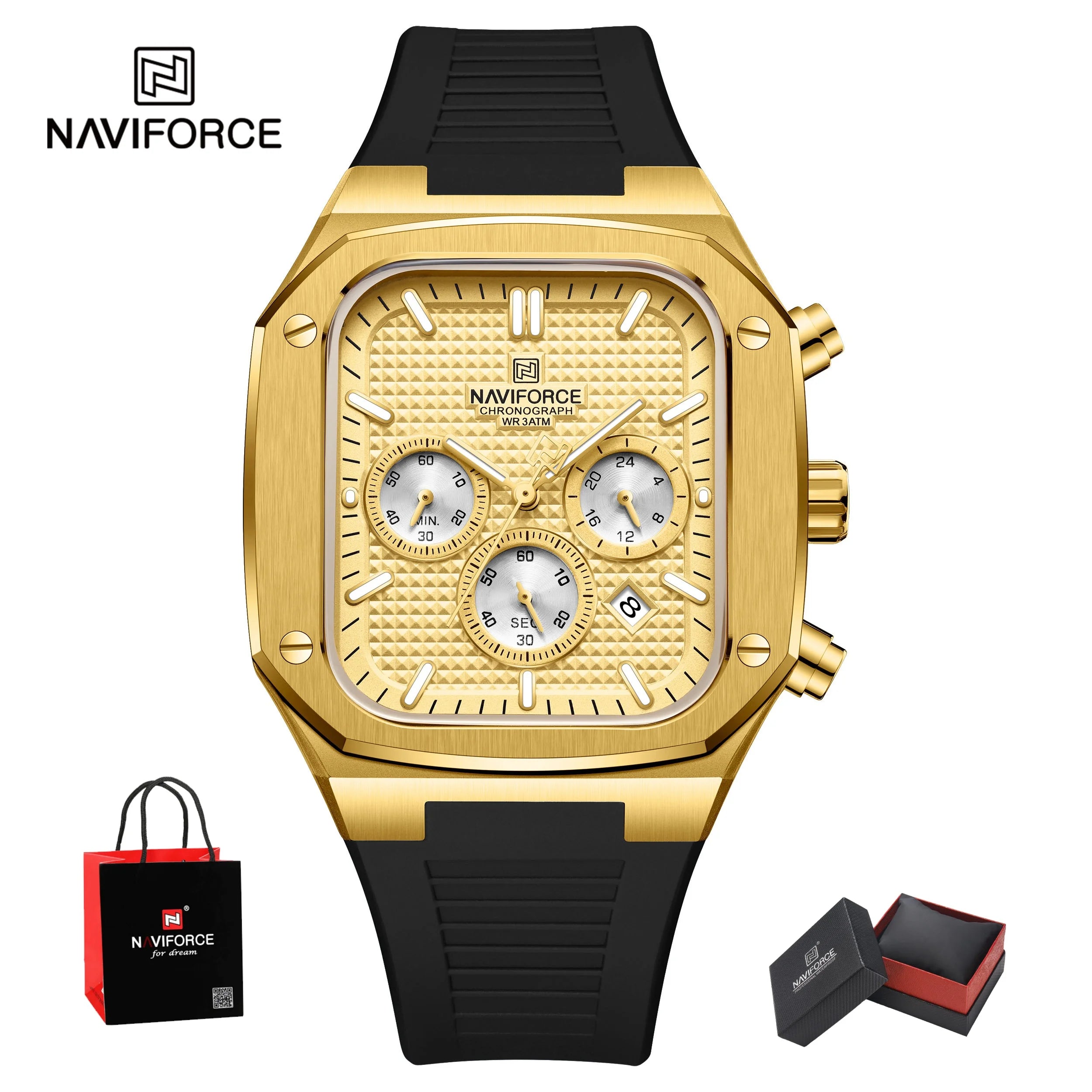 NAVIFORCE Brand New Men's Watches Luxury Date  Luminous Clock Chronograph Quartz Wristwatches Waterproof Relogio Masculino Gifts