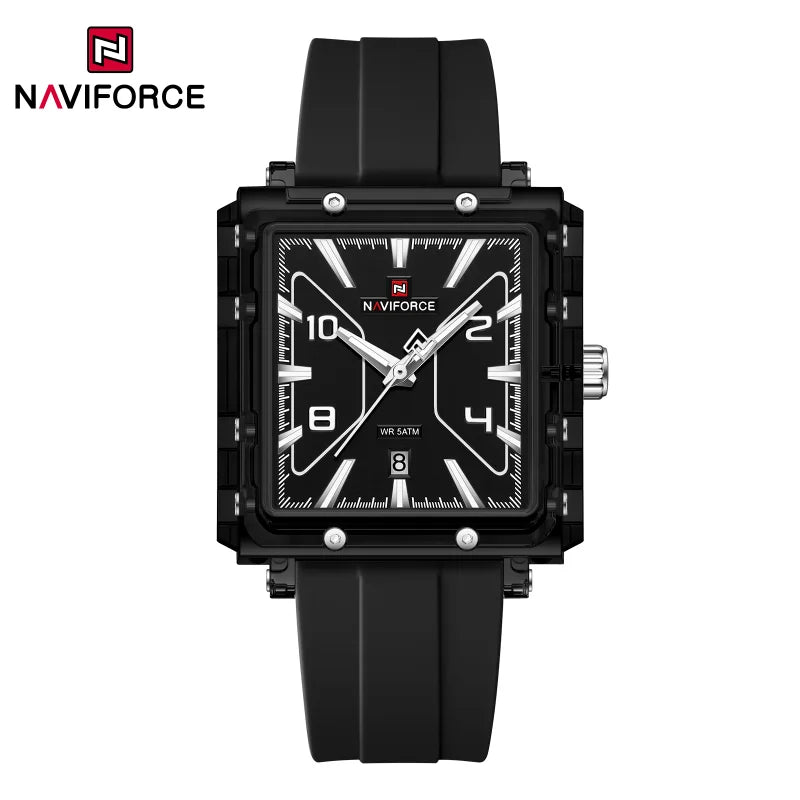 NAVIFORCE High Quality Men Watches 50M Waterproof Sport Date Display Quartz Watch Silicone Luminous Hands boy gift Reloj Hombre