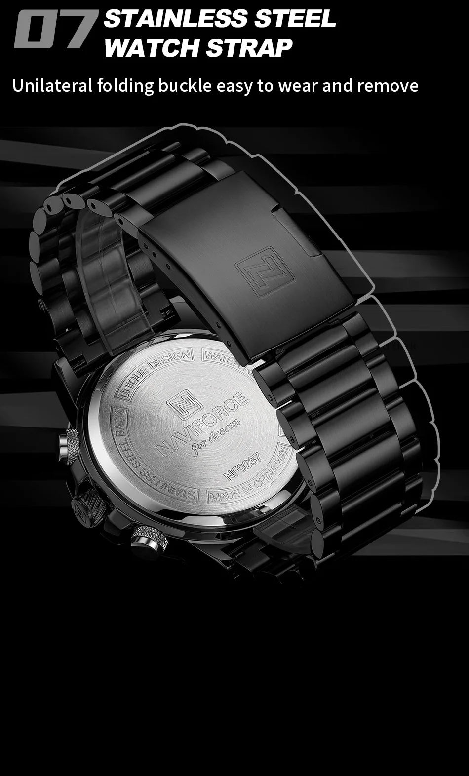 NAVIFORCE New Military Sports Mens Watches Top Brand Luxury Dual Display Waterproof LED Digital Watch for Men Quartz Wristwatch