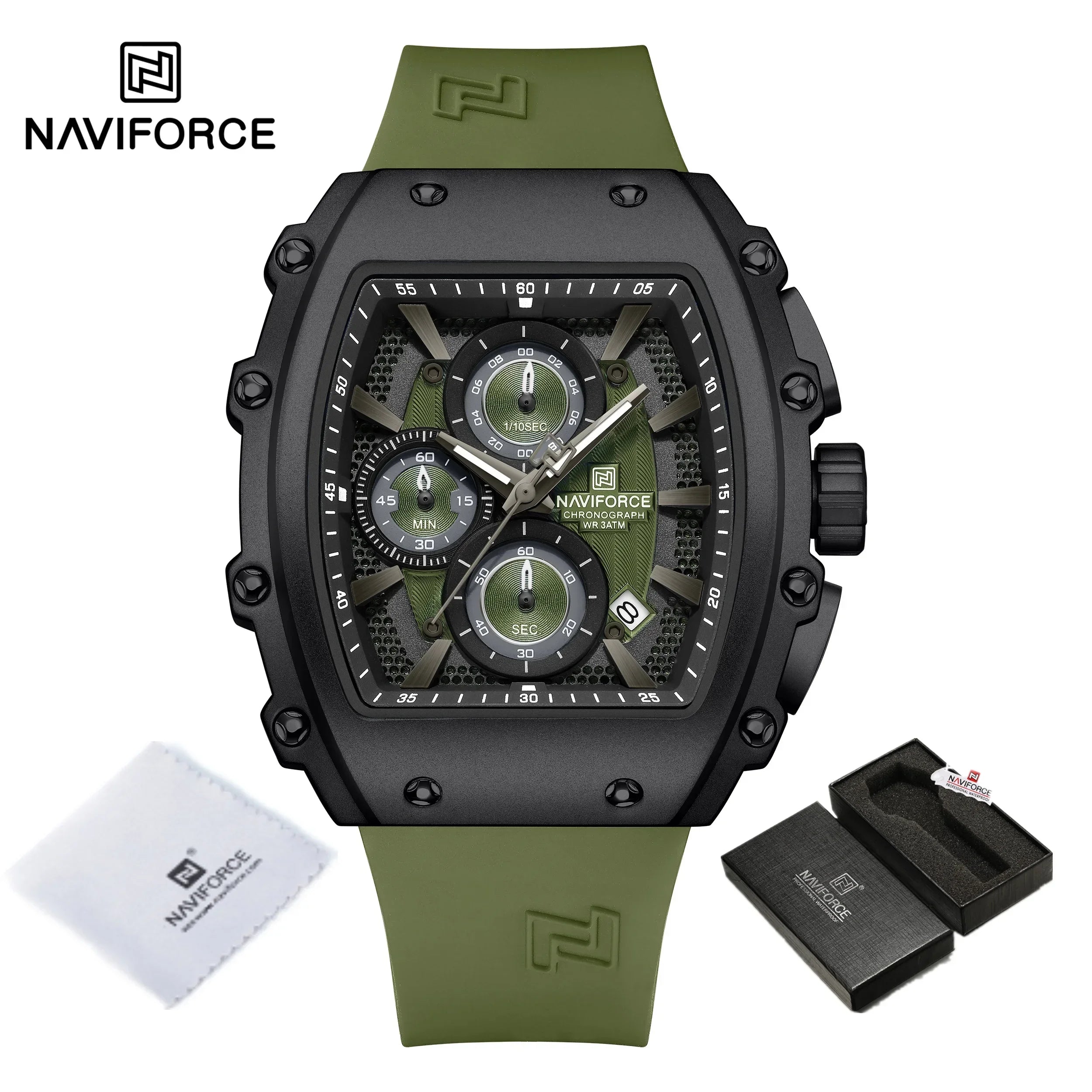 NAVIFORCE Luxury Men's Watch Quartz 30M Waterproof Chronograph Bucket with Night Light Display Sports Business Relogio Masculino