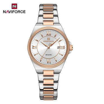 NAVIFORCE 2026 Women's Sports Luxury Quartz Wristwatch 3ATM Waterproof Stainless Steel with Calender Casual Fashion for Gift
