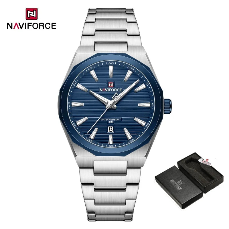 NAVIFORCE Fashion Waterproof Quartz Wristwatch Luminous Point Men Watch Date Display Sports Clock Man Watches Relogio Masculino