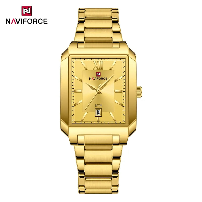 NAVIFORCE Luxury Couple Watch Stainless Steel Lover's Date Watches Quartz WristWatch For Women Men Simple Waterproof Clock Gift