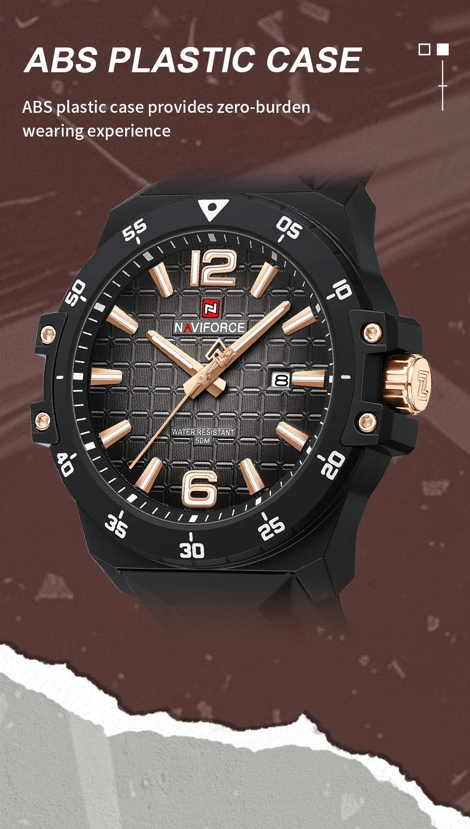 Original Brand NAVIFORCE Fashion Men's Watches Luxury Quartz Sport Silicone Band Wristwatch Waterproof Luminous Clock Male Gift