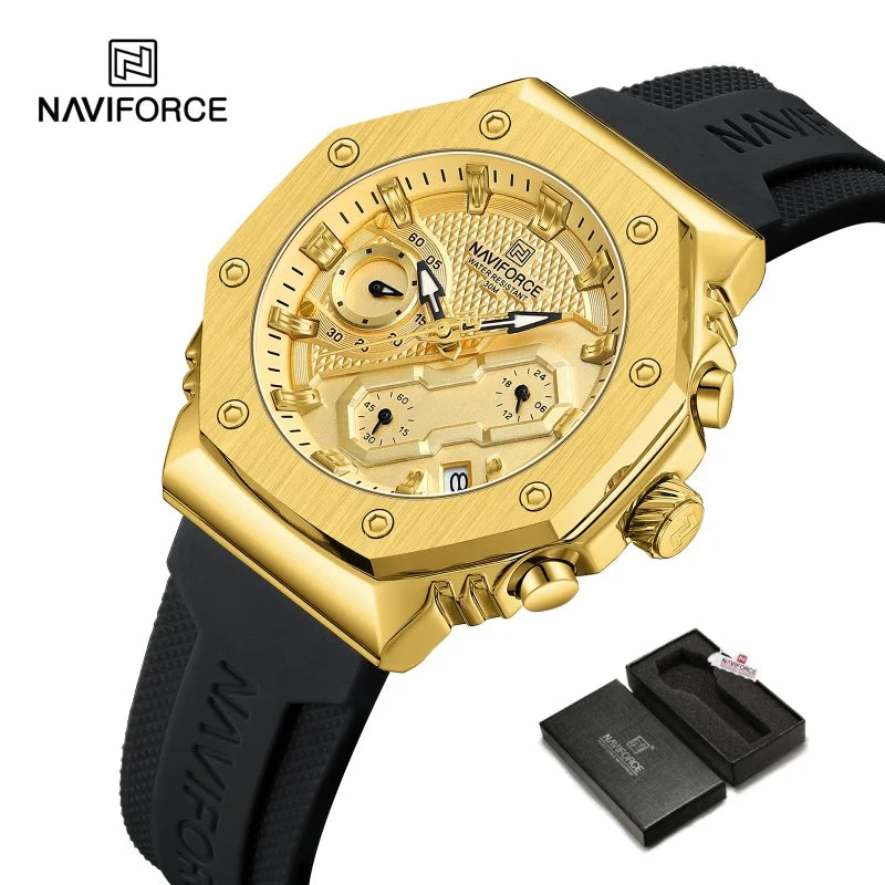 Top Brand NAVIFORCE Women's Watch Quartz Chronograph 24 Hours Luminous Soft Silicone Strap Woman Fashion Luxury Business Clocks