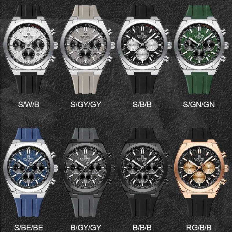 NAVIFORCE Man's Watch Quartz Chronograph 24 Hours Date Display Waterproof Male Fashion Luxury Business Sport Wristwatch Gift Box
