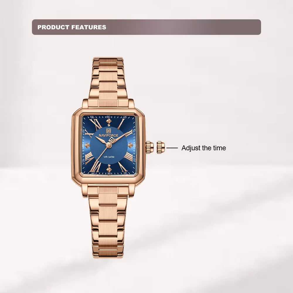 NAVIFORCE Women Watches Fashion Clock Stainless Steel Luxury Watch Simple Business Waterproof Wriswatch Ladies Relogio Feminino