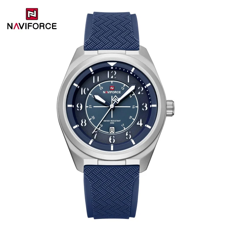 NAVIFORCE Men Quartz Watch 30M Waterproof Sports Luminous Wristwatch Fashion Silicone Strap Daily Casual Watches Reloj Hombre
