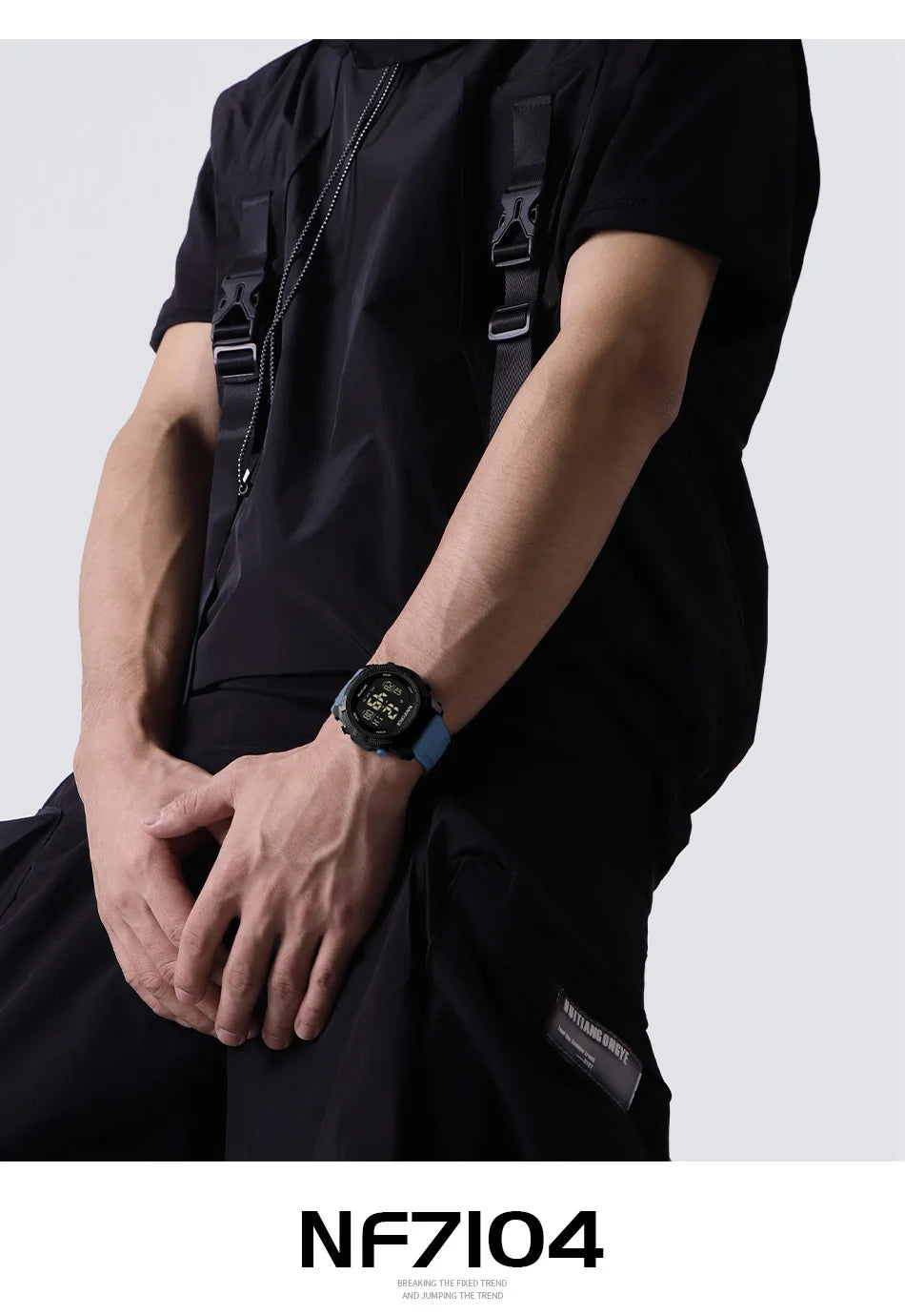 NAVIFORCE Men's Electronic Watch Fashion 5ATM Waterproof Silicone Strap Calendar Male LCD Digital Wristwatch Relogio Masculino