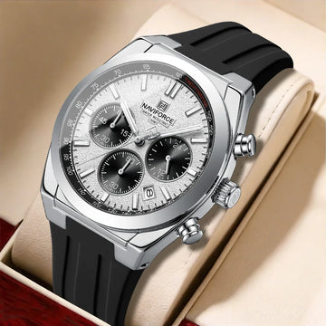 NAVIFORCE Brand Men's Fashion Luxury Quartz Wristwatches Sports 24 Hours and Date Display Waterproof Chronograph Clock Male Gift