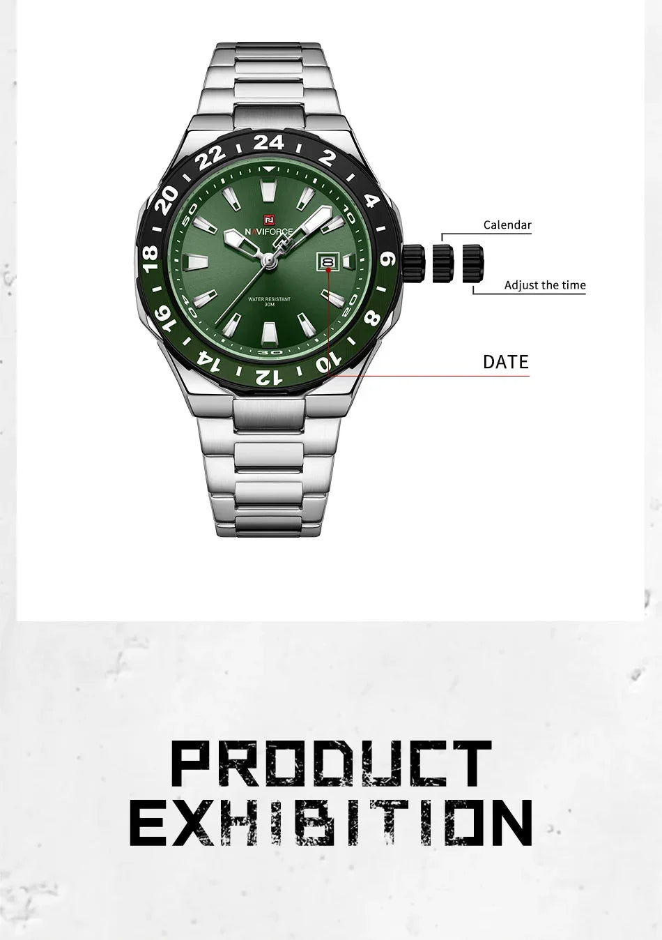 NAVIFORCE Men's Sport Casual Watch Men Military Quartz Wristwatch Date Display Waterproof Male Clock Watches Relogio Masculino
