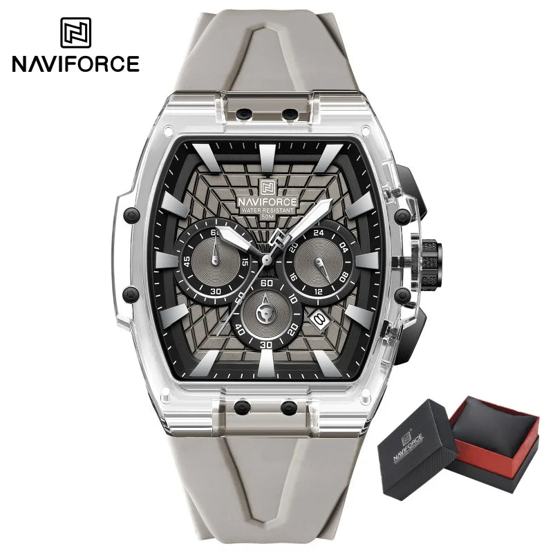 NAVIFORCE Top Brand Watches Men Quartz 5ATM Waterproof Date Luminous Clocks Trendy Sport Outdoor Chronograph Wristwatch for Male