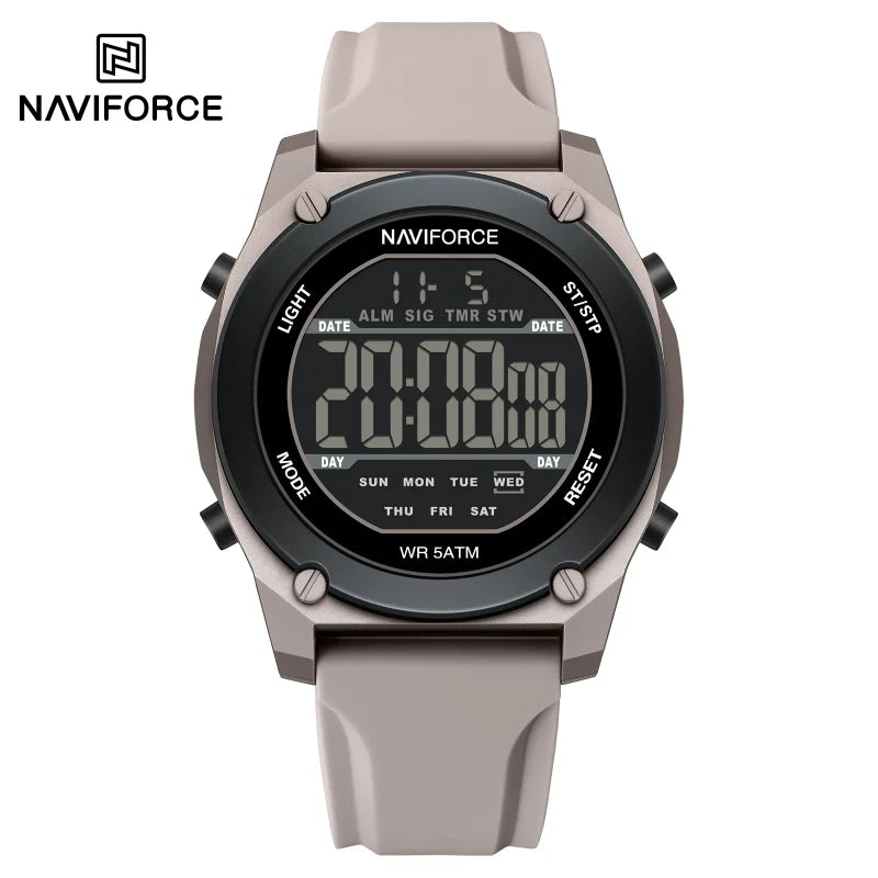 NAVIFORCE Men Digital Watch Sports Fashion Watches Waterproof 50M Man HD Electronic Screen Student Cool Alarm Display Wristwatch