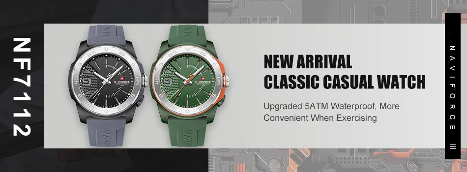 NAVIFORCE Men's Watches Sports Auto Date Man Watch Luxury Waterproof Stainless Steel Quartz Wristwatch Chronograph Package Gifts