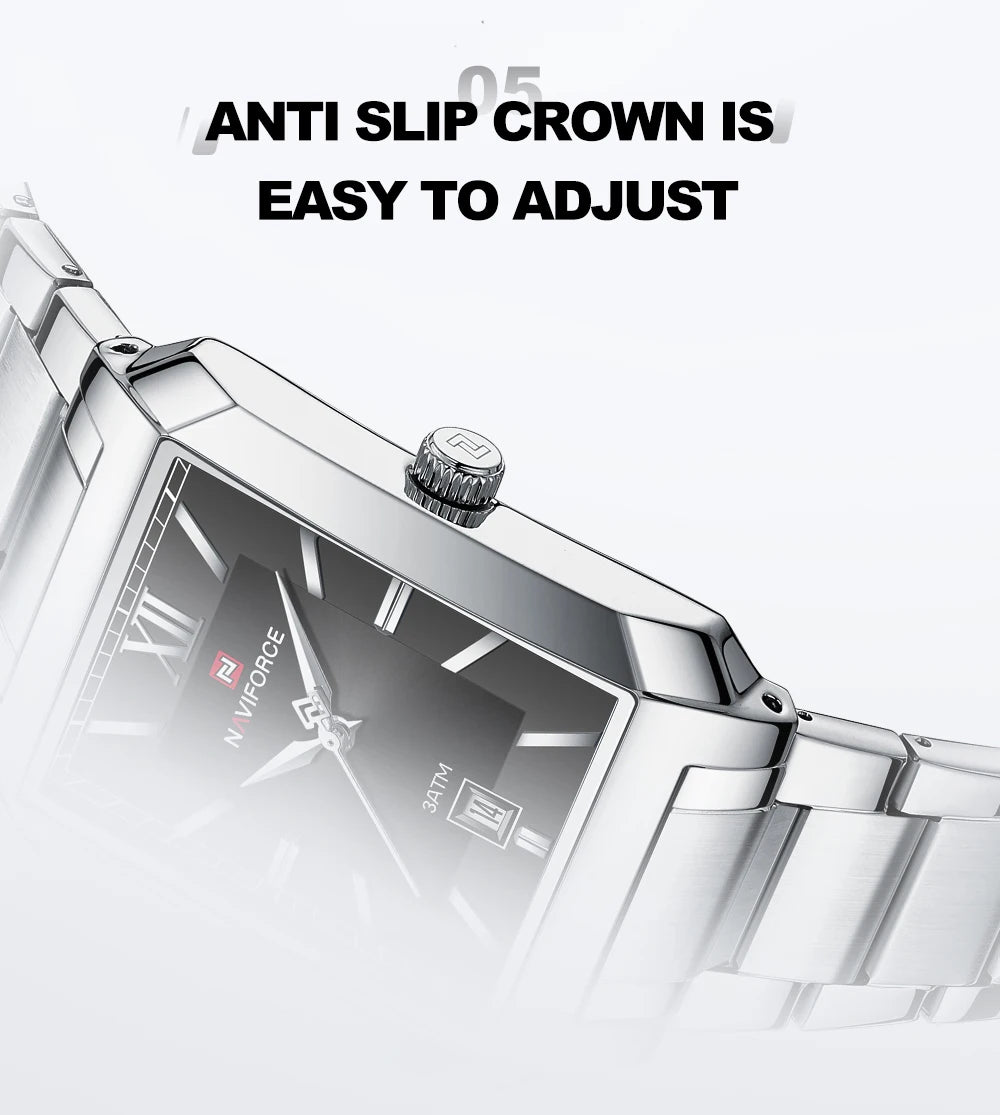 NAVIFORCE Luxury Couple Watch Stainless Steel Lover's Date Watches Quartz WristWatch For Women Men Simple Waterproof Clock Gift