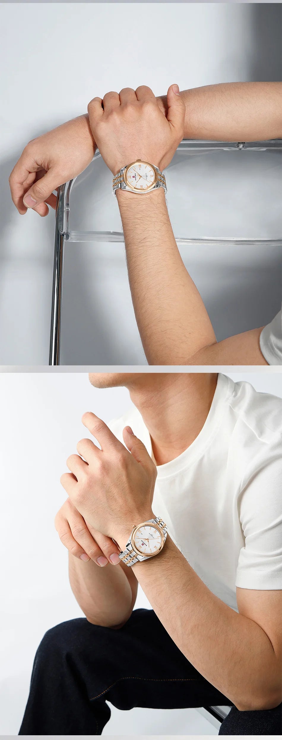 NAVIFORCE Men Watch Quartz Calendar Waterproof Stainless Steel Trendy Male Business Original Design NF9282 Wristwatch Gift Box