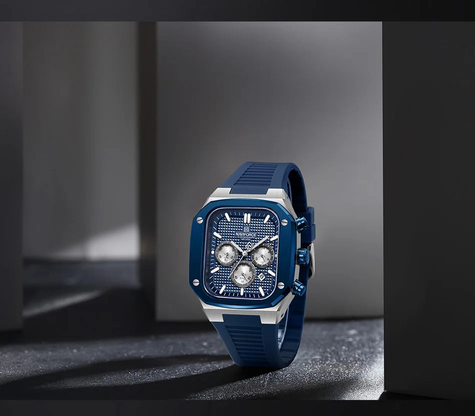 NAVIFORCE Luxury Men Watches Fashion Casual Waterproof Date Quartz Wristwatches Silicone Strap Luminous Clock Relogio Masculino