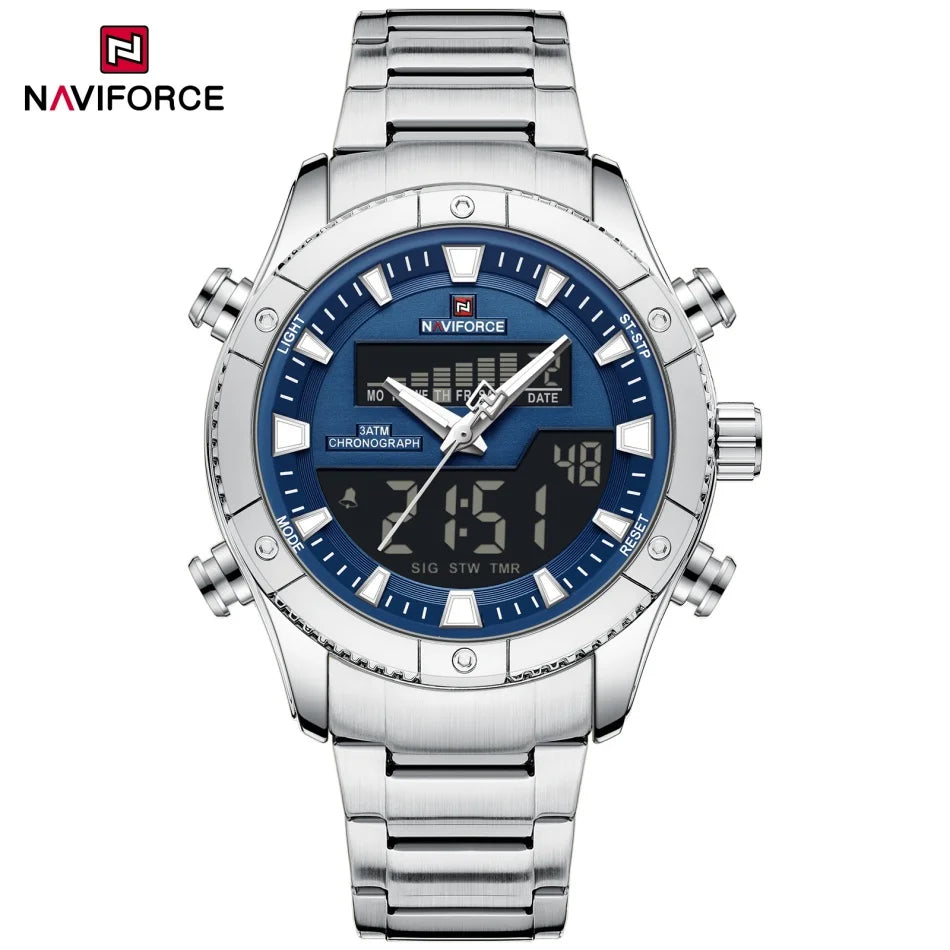 NAVIFORCE New Fashion Design Sports Men's Watches Waterproof Auto Day and Date Display Quartz Wristwatches