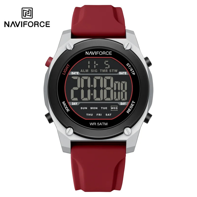 NAVIFORCE Men Digital Watch Sports Fashion Watches Waterproof 50M Man HD Electronic Screen Student Cool Alarm Display Wristwatch