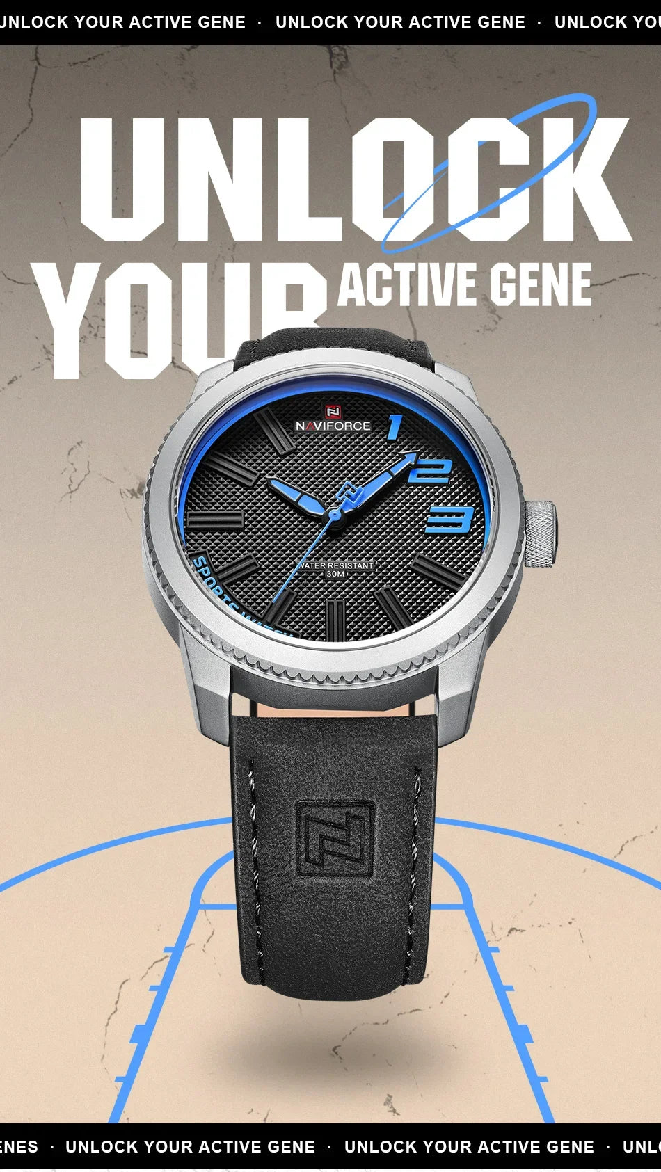 Luxury Brand NAVIFORCE Watch For Men 2025 New Original Leather Fashion Casual Sports Waterproof Quartz Wrist Watch Package Gifts