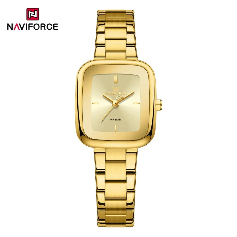 NAVIFORCE Unique Square Watches for Women 30M Waterproof Women's Stainless Steel Watches Sports Fashion Ultra Light Girls' Watch